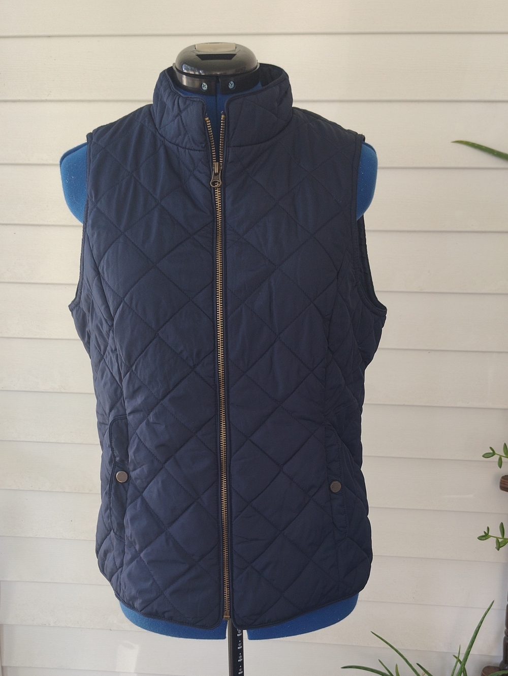 Navy Blue Quilted Women's Vest